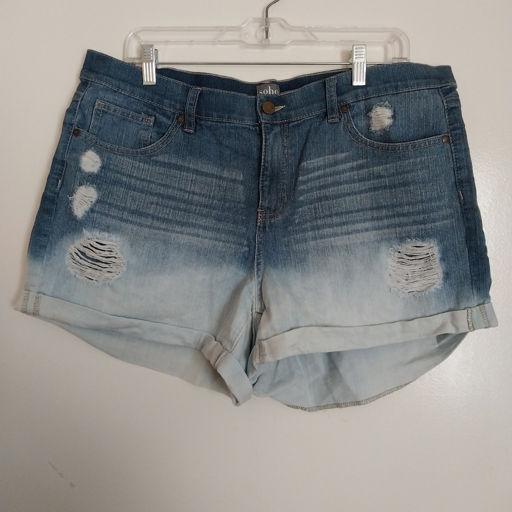 Ombre jeans shorts